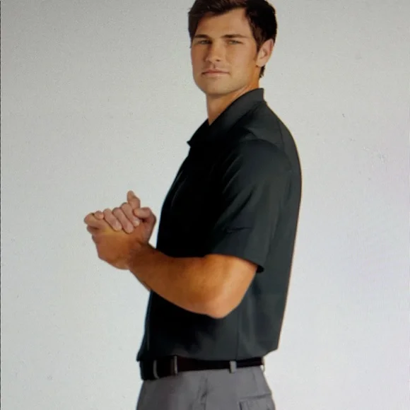 NWT Nike Dri Fit Micro Pique Tall Man Dark Gray Polo Golf Shirt Size XL-Tall - Picture 1 of 11